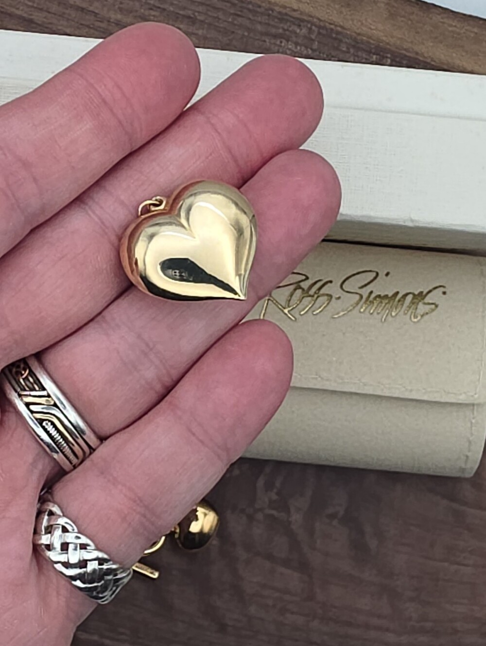 Vintage Peter Brams 14k Gold Akoya Pearl Puffy Heart Bracelet & Pendant Set - Picture 5 of 9